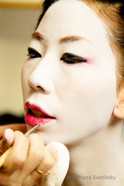 Kabuki whiteface makeup and costume